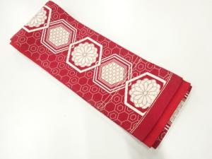 花亀甲模様織出し半幅帯